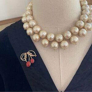 Vintage Double Strand Trifari Costume Necklace